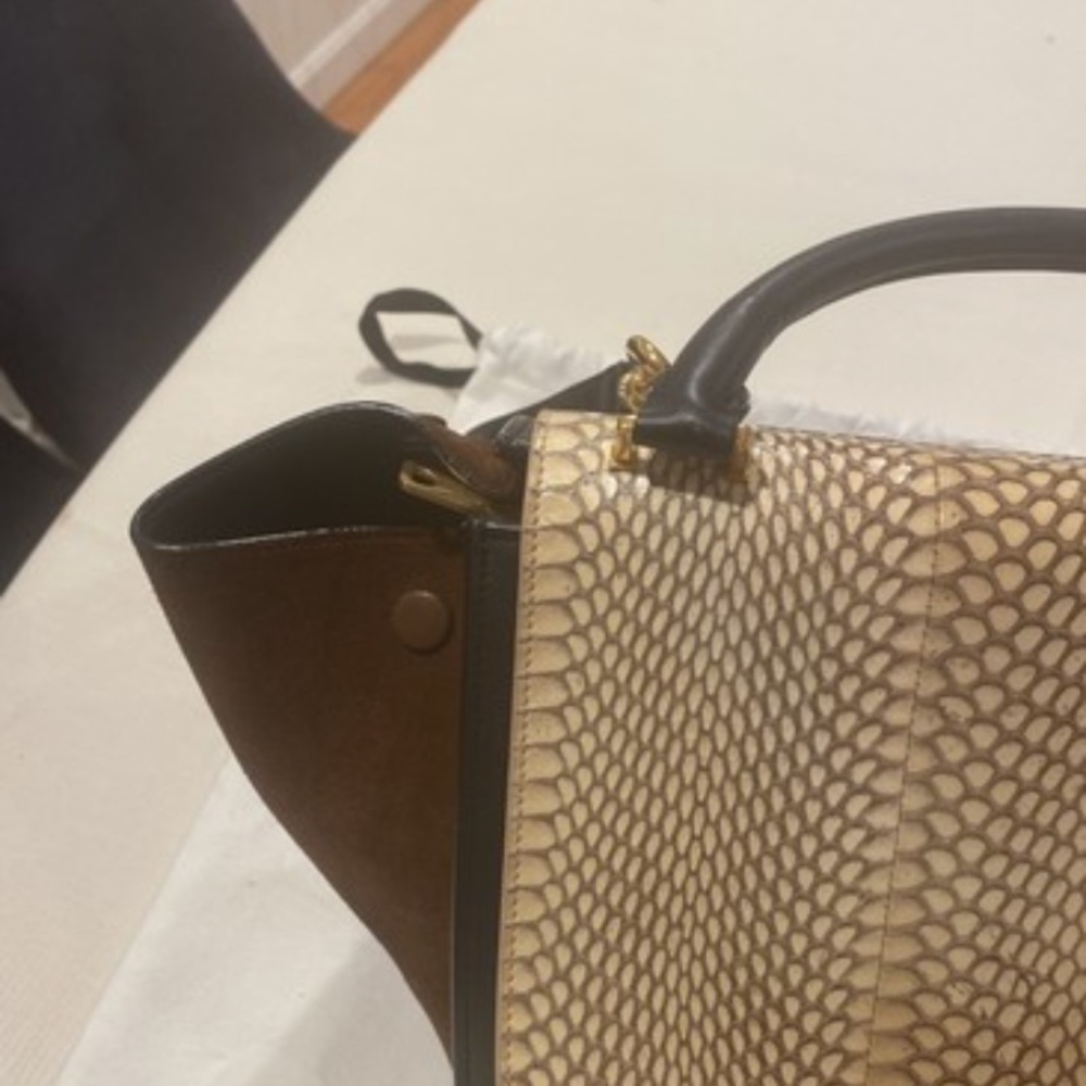 Celine Tapeze Suede and Python Shoulder bag - Picture 4 of 13
